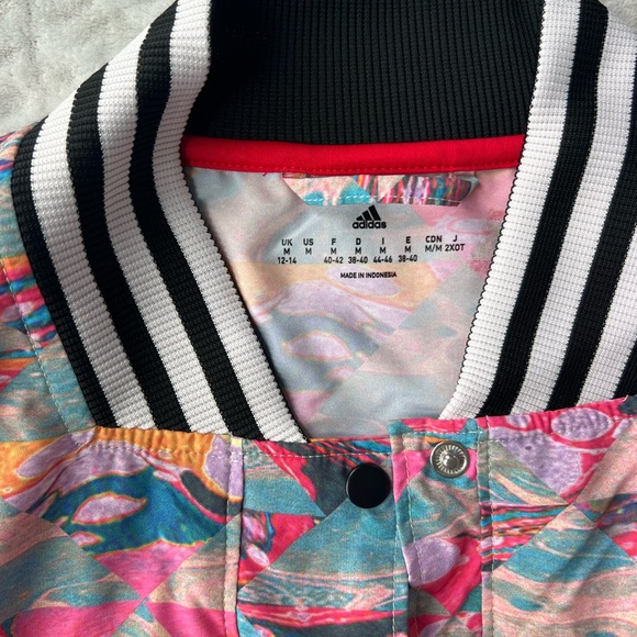 Adidas Women's Vibrant Multicolor Bomber Jacket Size M - Picture 5 of 10